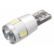 ŽÁROVKA 12 V, T10, W2.1x9.2d, 6 LED SMD, S REZISTOREM, CAN-BUS READY, BÍLÁ