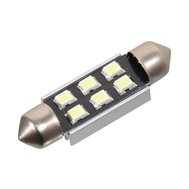 ŽÁROVKA 12 V, SV8.5, SUFIT, 38 mm, 6 LED SMD, S REZISTOREM, CAN-BUS, BÍLÁ